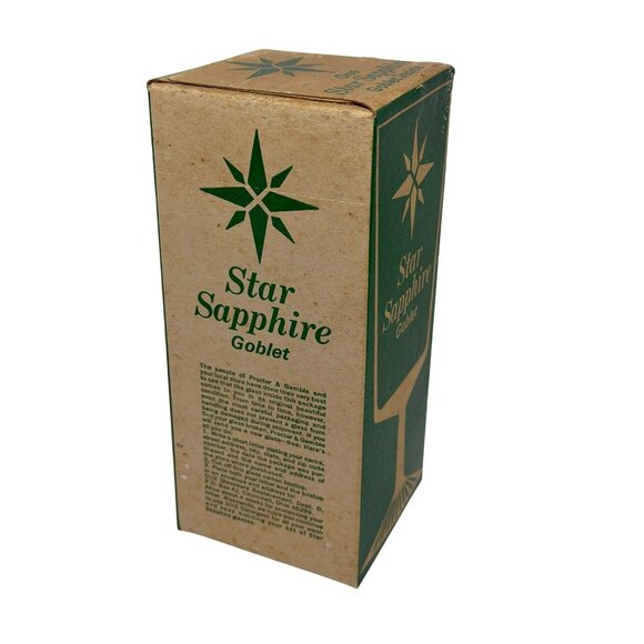 NEW Vintage Star Sapphire Goblet Glamorize Boxed Wine Glass Retro Starburst - Picture 3 of 4